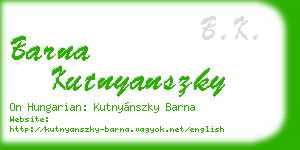 barna kutnyanszky business card